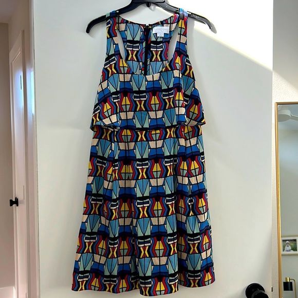 NWOT Fun and Flirty Geometric Print Dress - Picture 1 of 6
